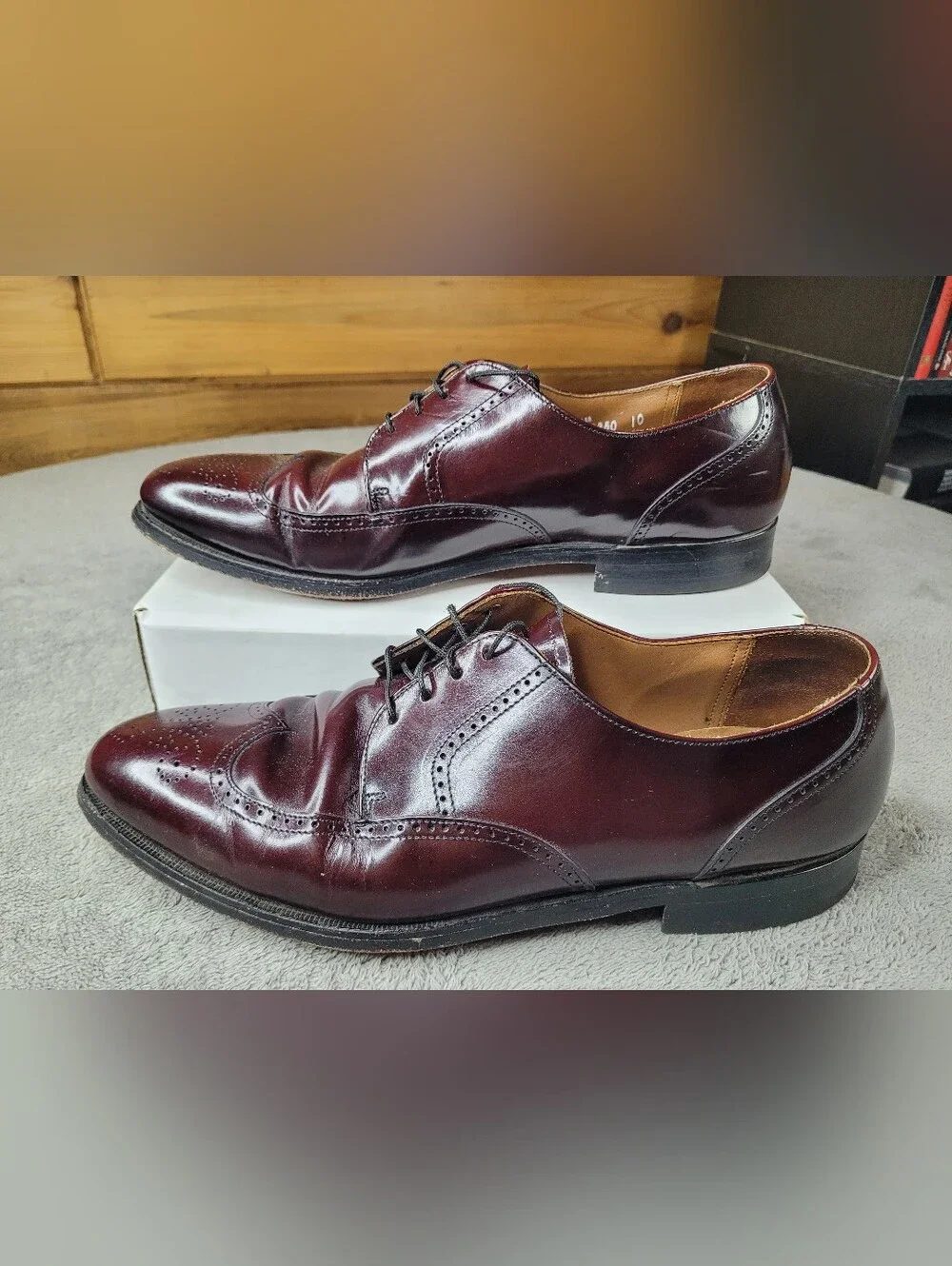 Bostonian 26268 Dress Shoes Mens 10.5 D Burgundy Leather Wingtip Classic Formal